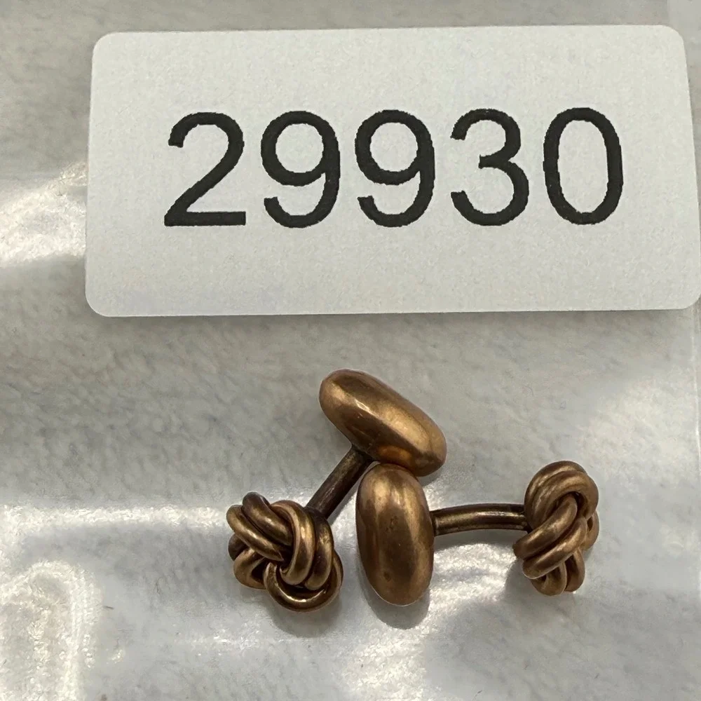 Vintage Love Knot Cufflinks Rose Gold Tone Textured Double Sided READ